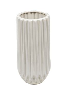 Blumenvase Dekovase Vase mit Rillen-Relief für Schnitt-/ Trockenblumen